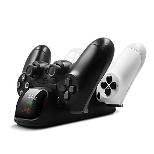 Cargador para Mando PS4, Estación de Carga USB, Protección Inteligente con LED Indicador para Sony Playstation 4/ PS4 / PS4 Pro / PS4 Slim