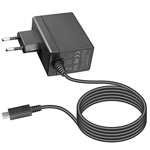 Cargador para Switch/Switch Lite/Switch OLED, 5V1.5A/15V2.6A Adaptador de CA Type-C de Carga Rápida con Suministro de Cable de 6 Pies Compatible en Modo de TV y Control Dock & Pro