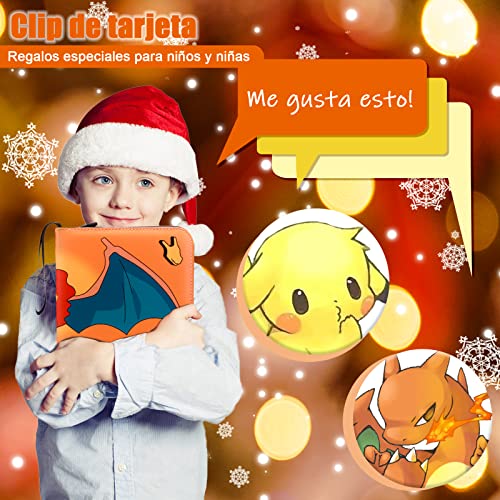 Carpeta de tarjetas para Pokémon, 400 cartas de bolsillo Carpeta Álbumes Páginas Tarjeta Estuche organizador portátil para almacenamiento de libros