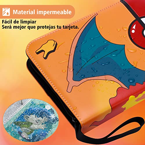 Carpeta de tarjetas para Pokémon, 400 cartas de bolsillo Carpeta Álbumes Páginas Tarjeta Estuche organizador portátil para almacenamiento de libros