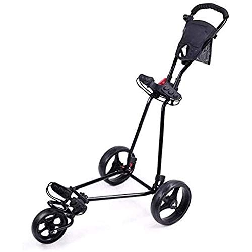 Carrito de Golf Carro de golf Plegable Golf Push Pull carrito de 3 ruedas de peso ligero plegable carro de golf carro de golf con Push manija ajustable de freno de pie marcador fácil de abrir / cerrar