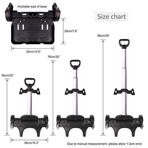 Carrito de Mochila, Carros para Mochilas Escolares Carrito con Ruedas Mano Plegable de Aleación Aluminio con Border Base 6 Ruedas para Niños Adolescentes Adultos Viajes Escolares