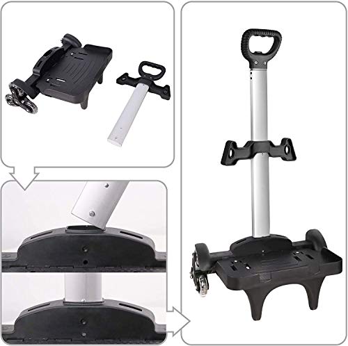 Carrito de Mochila, Carros para Mochilas Escolares Carrito con Ruedas Mano Plegable de Aleación Aluminio con Border Base 6 Ruedas para Niños Adolescentes Adultos Viajes Escolares