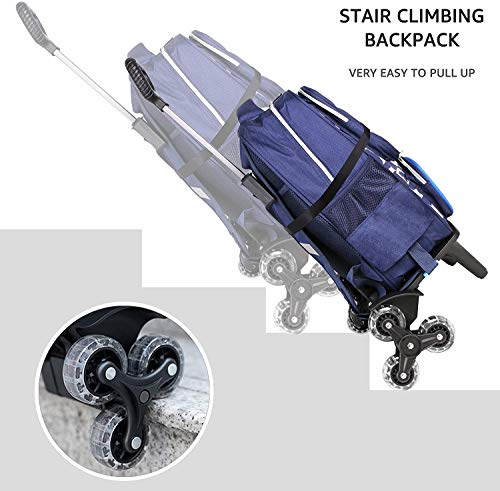 Carrito de Mochila, Carros para Mochilas Escolares Carrito con Ruedas Mano Plegable de Aleación Aluminio con Border Base 6 Ruedas para Niños Adolescentes Adultos Viajes Escolares