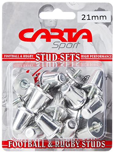 Cartasport Unisex Aluminio Rugby Studs (Blister Pack de 16), Plata, 15 mm