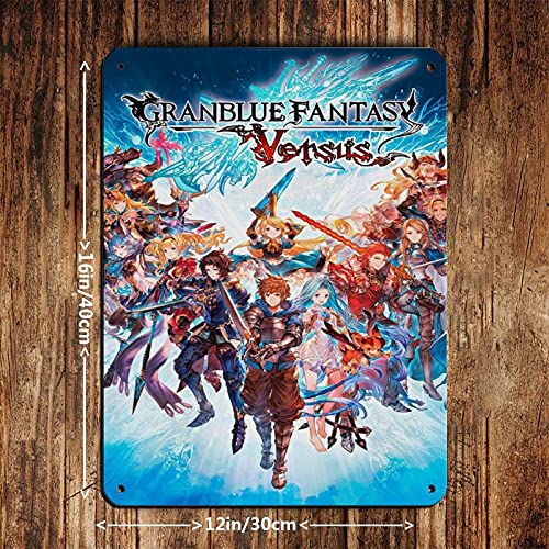 Cartel de juego de granblue Fantasy versus estaño Vintage Metal Pub Club Cafe bar Home Wall Art Decoración Poster Retro 30 x 40 cm