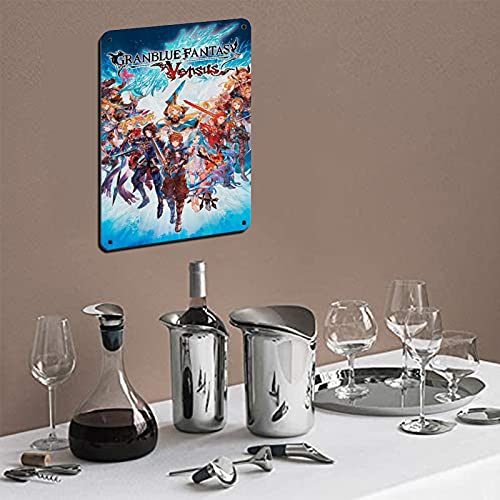 Cartel de juego de granblue Fantasy versus estaño Vintage Metal Pub Club Cafe bar Home Wall Art Decoración Poster Retro 30 x 40 cm