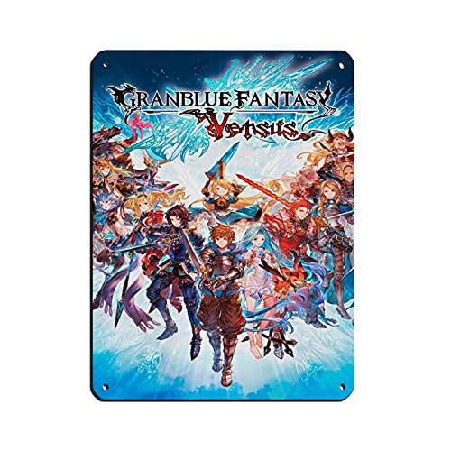 Cartel de juego de granblue Fantasy versus estaño Vintage Metal Pub Club Cafe bar Home Wall Art Decoración Poster Retro 30 x 40 cm