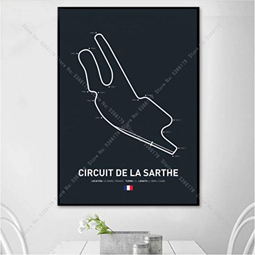 Cartel Países Bajos Australia F1 Circuitos De Pista De Carreras Impresiones De Coches Pintura Arte De La Pared Cuadro De La Lona Living Home Room Decoración 50 × 70Cm Sin Marco