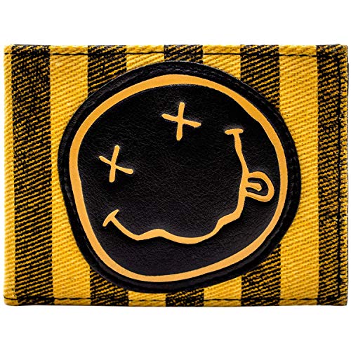 Cartera de Nirvana Clásico Cara Sonriente Grupo Logo Naranja