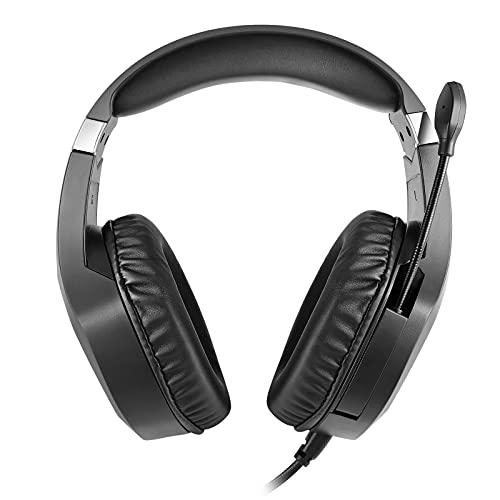 Cascos Gaming PS5 con Micrófono Flexible para Xbox Series X PC Nintendo PS4 PC Gaming, Auriculares con Sonido Premium Stereo, Orejeras Acolchadas Ligero Cómodo y Diadema Ajustable, Iluminación RGB