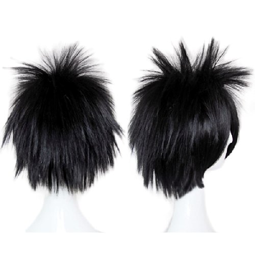 CaseEden (Caso Eden) NARUTO Naruto Sasuke de Crisis Core Final Fantasy VII FF7 ??Zack Fair (Zack Fair) Death Note Death Note L (El) peluca corta 35cm puro calor pelo negro negro negro y blanco Mel Choi peluca dos conjuntos netos ( negro y color de la piel