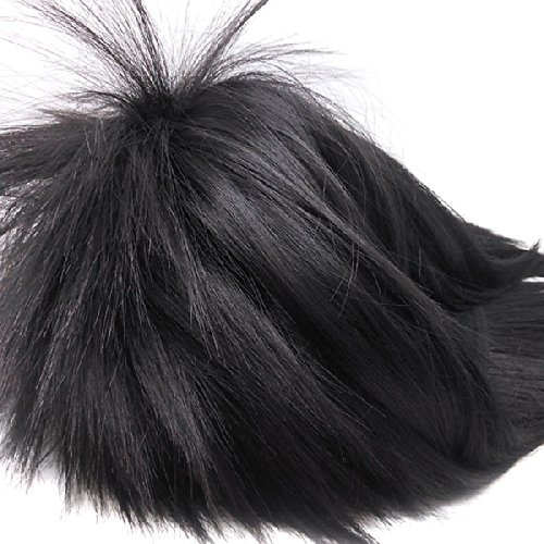 CaseEden (Caso Eden) NARUTO Naruto Sasuke de Crisis Core Final Fantasy VII FF7 ??Zack Fair (Zack Fair) Death Note Death Note L (El) peluca corta 35cm puro calor pelo negro negro negro y blanco Mel Choi peluca dos conjuntos netos ( negro y color de la piel