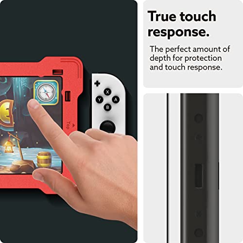 Caseology Snap Fit Protector Pantalla Compatible con Nintendo Switch OLED Protector de pantalla con kit de instalación - 2 Unidades