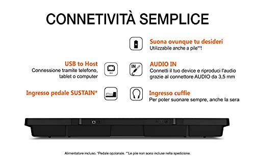 Casio CTK-3500 - Teclado digital, 61 teclas sensibles, estilo piano, Negro