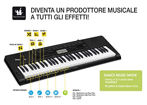 Casio CTK-3500 - Teclado digital, 61 teclas sensibles, estilo piano, Negro