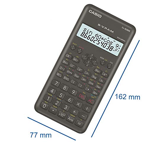 Casio FX-82MS-2-S-ET-B, Calculadora Científica, 1, Gris Oscuro