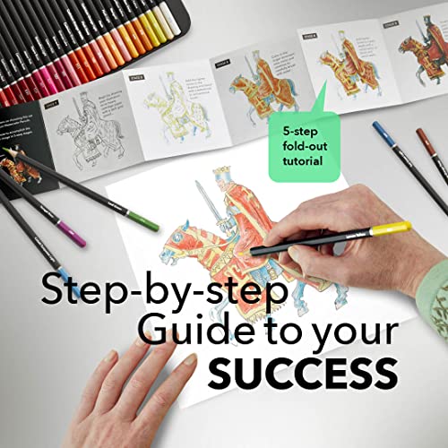 Castle Art Supplies Estuche 72 Lápices de Acuarela | Pigmentos Intensos Premium para Mezclar, Dibujar y Pintar | Artistas, Aficionados y Profesionales I Protegidos y Organizados en Estuche Metálico