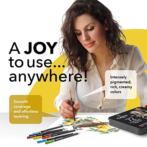 Castle Art Supplies juego de 72 lápices de colores para libros de colorear para adultos. Serie de calidad y con minas de colores vibrantes