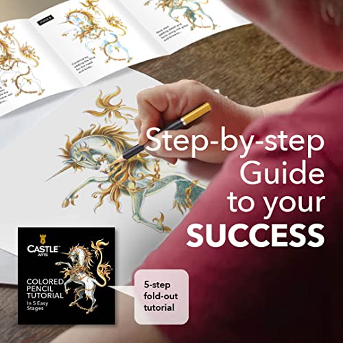 Castle Art Supplies juego de 72 lápices de colores para libros de colorear para adultos. Serie de calidad y con minas de colores vibrantes