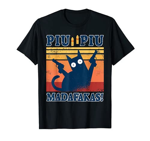 Cat Piu Piu Madafakas Pew Tee Cat Gun Cat Gun Divertido Regalos Camiseta