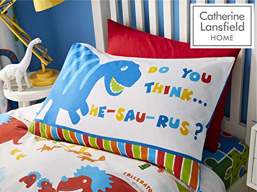 Catherine Lansfield Dino-Saw - Juego de Funda de edredón para Cama Individual, diseño de Sierra