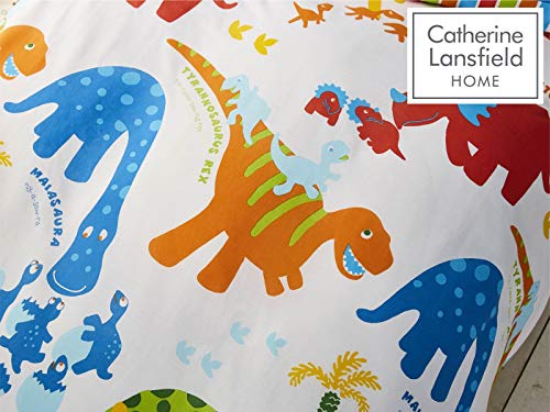 Catherine Lansfield Dino-Saw - Juego de Funda de edredón para Cama Individual, diseño de Sierra