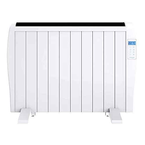 Cecotec Radiador Eléctrico Bajo Consumo Ready Warm 2000 Thermal. 10 Elementos, 1500W, De pared o pie, 3 Modos, Temporizador, Mando, Pantalla LED, Blanco