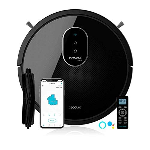 Cecotec Robot aspirador y fregasuelos Conga 1790 Ultra. iTech SmartGyro, friega, aspira y Barre a la vez, 2100Pa, App con Mapa, Cepillo para Mascotas, Alexa & Google Assistant