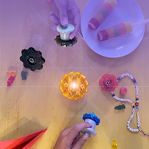 Cefa Toys - Totem Infernal Power, 5 Peonzas Eléctricas Apilables con LED de Colores, Apto para Niños a Partir de 7 años