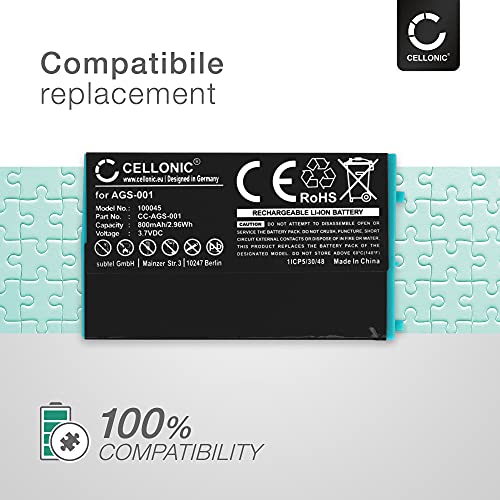 CELLONIC® Batería de Repuesto AGS-001, AGS-003, Sam-SPRBP para Nintendo Game Boy Advance SP, 800mAh AGS-001, AGS-003, Sam-SPRBP, Accu de Larga duración