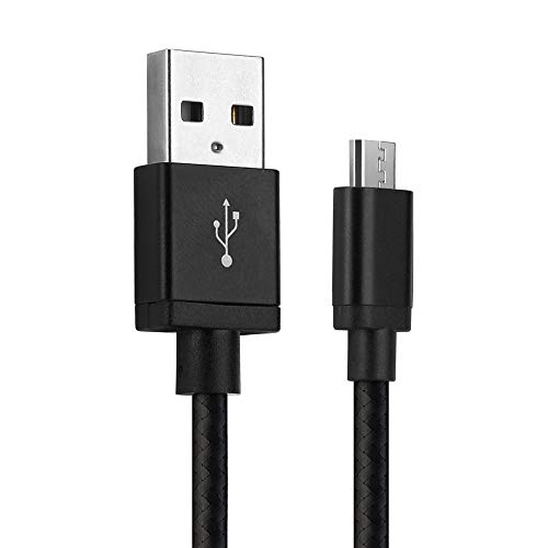 CELLONIC® Cable de Datos USB 1m Compatible con Sony Dualshock 4 / PS VR Aim Controller Cable Carga Micro USB a USB A 2.0 2A Nylon Negro