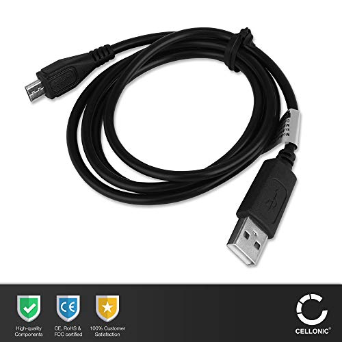 CELLONIC® Cable USB datos 1m compatible con móviles bq Aquaris V, V Plus, U2, U2 Lite, X5, X5 Plus, X5 Cyanogen, E5 HD, E5 FHD, E6, E4.5, A4.5, U, U Plus Cable Carga Micro USB a USB A 2.0 1A negro PVC