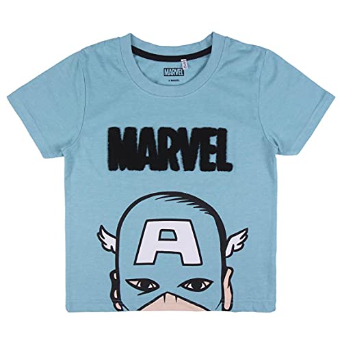 CERDÁ LIFE'S LITTLE MOMENTS Camiseta Capitán América Niño-Licencia Oficial Marvel, Azul, 8 años para Niños
