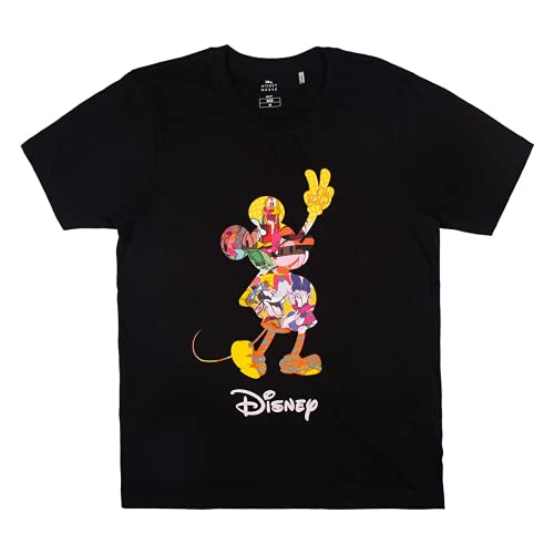 CERDÁ LIFE'S LITTLE MOMENTS Hombre Camiseta Corta Licencia Oficial Disney Studios, Negro, XXL