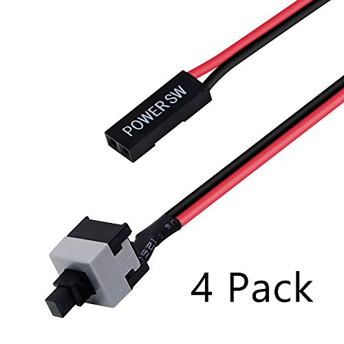 CERRXIAN Cable de conmutador de host de PC de 2 pines para reiniciar el cable de alimentación de 50 cm ATX, botón de encendido, botón de reinicio de la placa madre interruptor de puente (4 unidades)