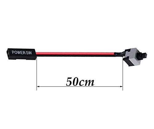 CERRXIAN Cable de conmutador de host de PC de 2 pines para reiniciar el cable de alimentación de 50 cm ATX, botón de encendido, botón de reinicio de la placa madre interruptor de puente (4 unidades)