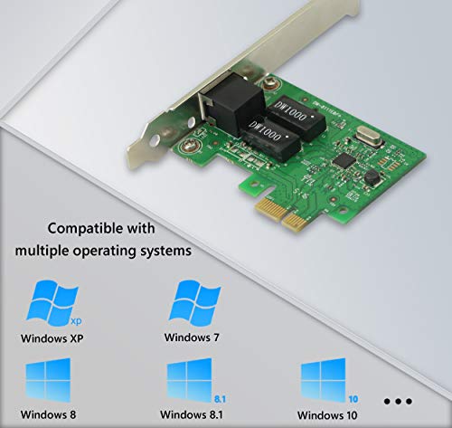 CERRXIAN RT8111F PCIe1x 1000M Lan Card,Gigabit Ethernet PCI Express PCI-E Tarjeta de red RJ45 LAN adaptador convertidor para PC de escritorio