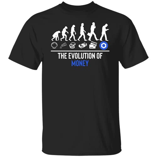 Chainlink Link Crypto The Evolution of Money - Camiseta de criptomoneda, Negro, L
