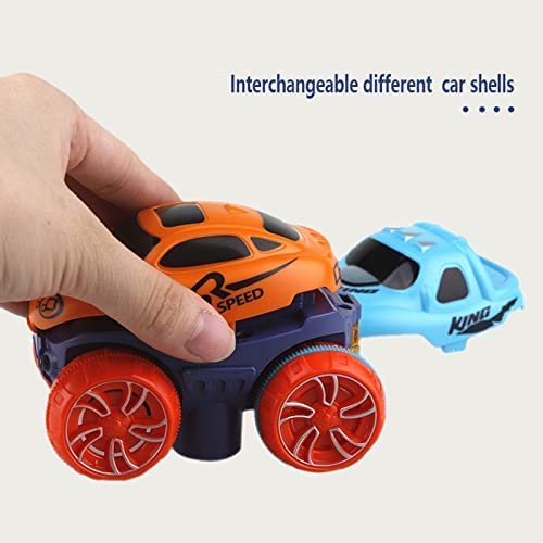 Changeable Track with LED Light-Up Race Car,Flexible Assembled Track DIY Building Toys,Toy Cars Set Birthday Gift for Kids Boys Girls. (46 Piezas)