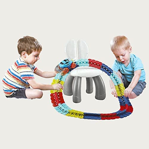 Changeable Track with LED Light-Up Race Car,Flexible Assembled Track DIY Building Toys,Toy Cars Set Birthday Gift for Kids Boys Girls. (46 Piezas)