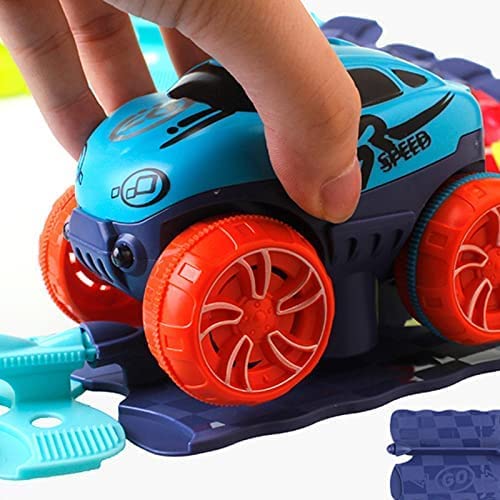 Changeable Track with LED Light-Up Race Car,Flexible Assembled Track DIY Building Toys,Toy Cars Set Birthday Gift for Kids Boys Girls. (46 Piezas)