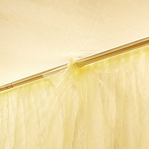 Changor Red Three Side Apertings Mosquito Net, Amarillo Insecto Pájaro Neto Material Poliéster Princesa Estilo Diseño de Encaje con Poliéster