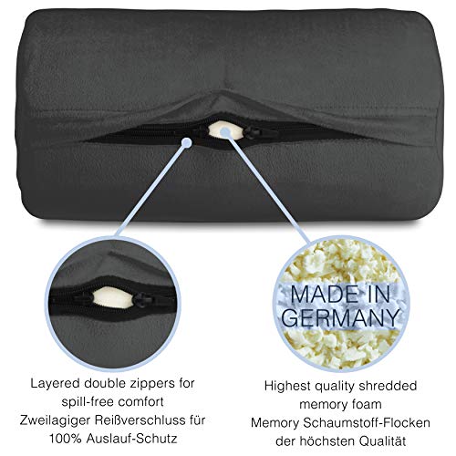 Charlie & Finn Juego de salón en Gris Platino para el Beanbag Gigante Cómodo cojín y reposapiés Estable para la máxima Comodidad al Sentarse y acostarse!