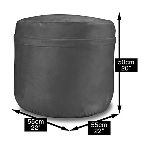 Charlie & Finn Juego de salón en Gris Platino para el Beanbag Gigante Cómodo cojín y reposapiés Estable para la máxima Comodidad al Sentarse y acostarse!