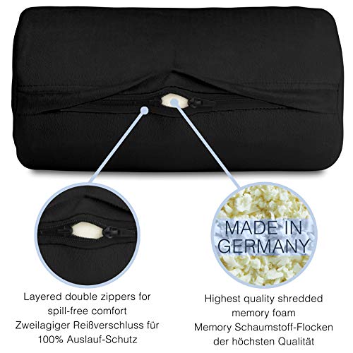 Charlie & Finn Juego de salón en Negro Nocturno para el Beanbag Gigante Cómodo cojín y reposapiés Estable para la máxima Comodidad al Sentarse y acostarse!