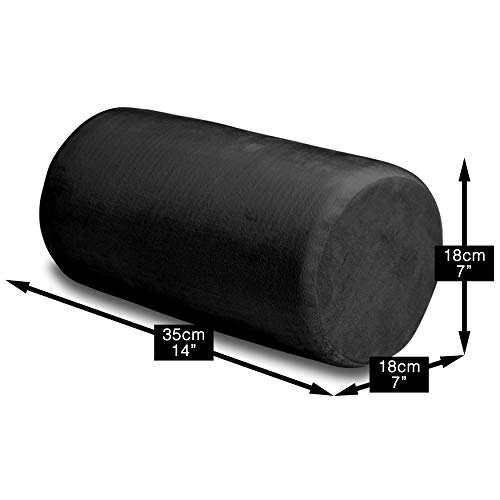 Charlie & Finn Juego de salón en Negro Nocturno para el Beanbag Gigante Cómodo cojín y reposapiés Estable para la máxima Comodidad al Sentarse y acostarse!