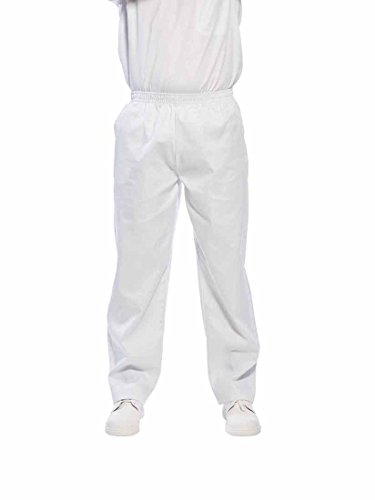 Chef Works A575-S Easyfit Pantalones, Color Blanco