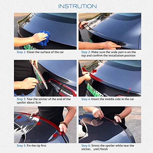 CHENGQIAN Alerón Trasero De Fibra De Carbono, Cubierta De ala, Alerón De Labios, Accesorios para El Cuerpo del Estilo del Coche, Alerón Trasero para BMW Serie 3 330I 335I E90 M SPOR Base Sedan