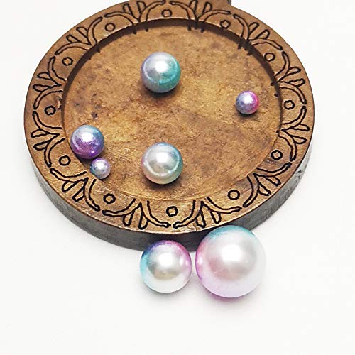 Chenkou Craft 1550 cuentas redondas de plástico de imitación de perlas sin agujero sueltas Gema (mezcla oscura, mezcla)